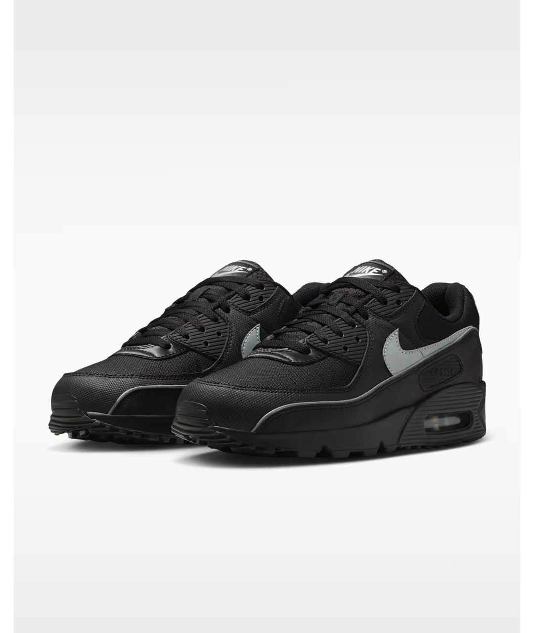 NIKE Черные кожаные низкие кроссовки / кеды, фото 3