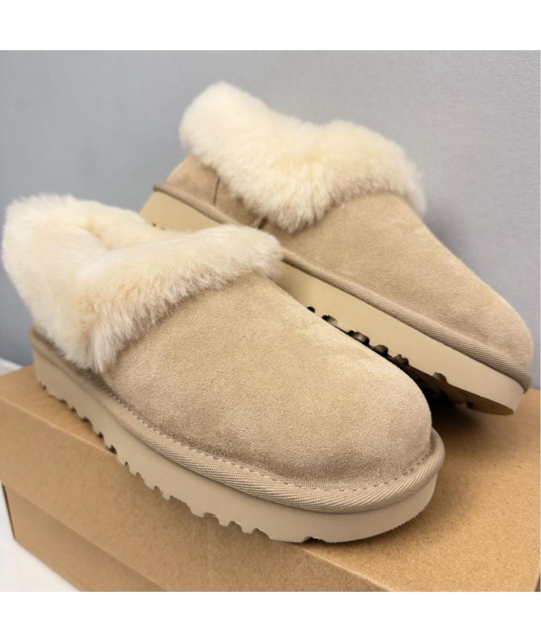 UGG AUSTRALIA Бежевые замшевые ботинки, фото 5