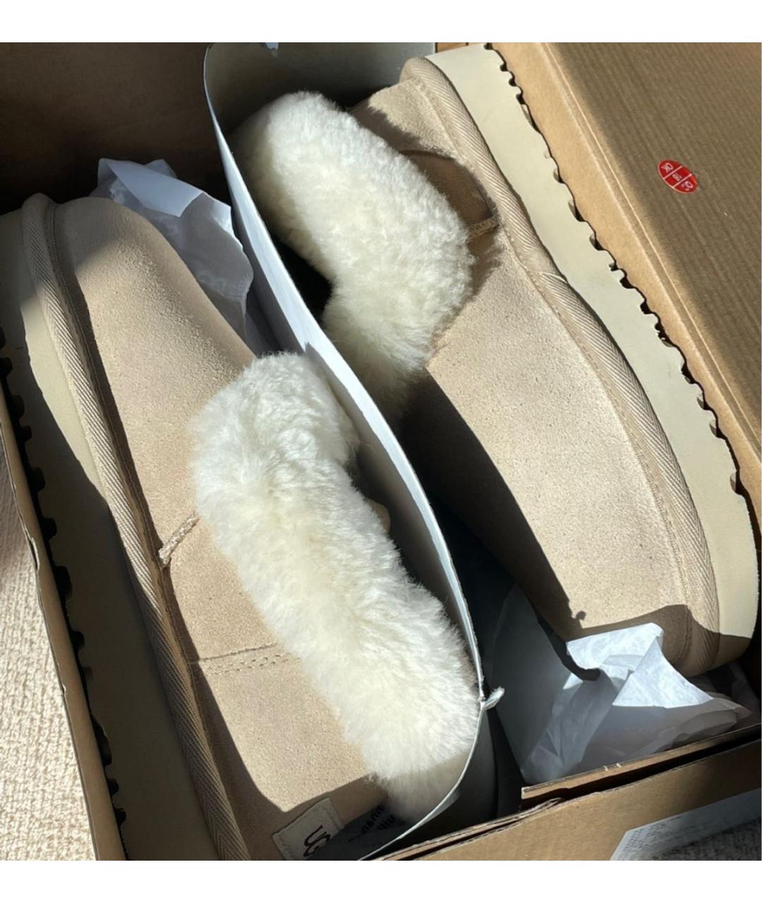 UGG AUSTRALIA Бежевые замшевые ботинки, фото 6