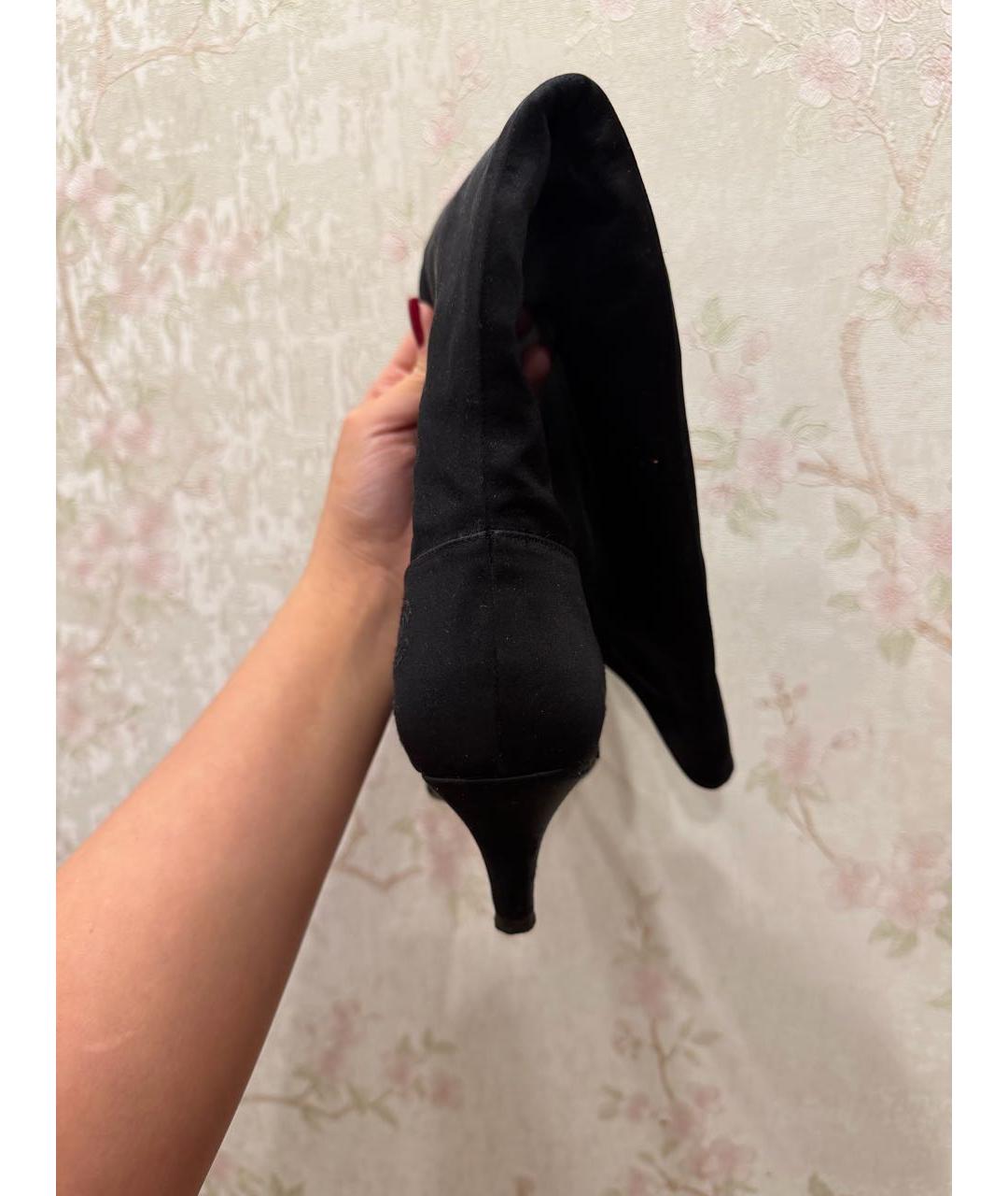 CHANEL Черные текстильные сапоги, фото 7