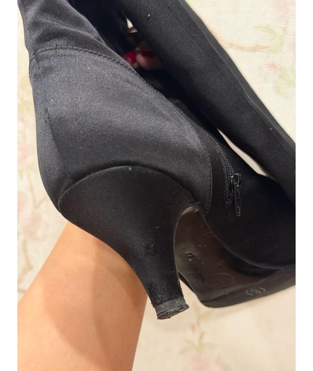 CHANEL Черные текстильные сапоги, фото 8