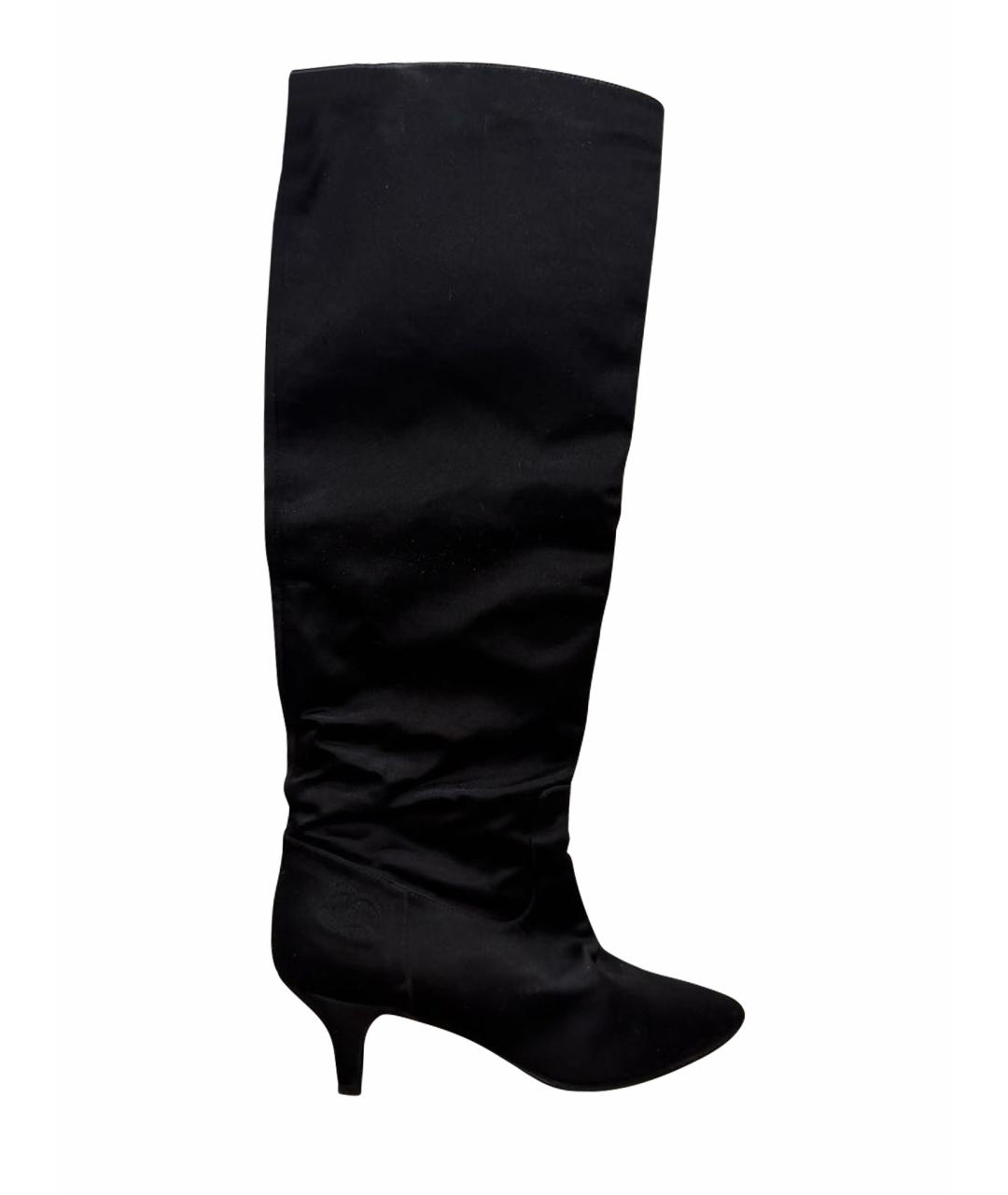 CHANEL Черные текстильные сапоги, фото 1