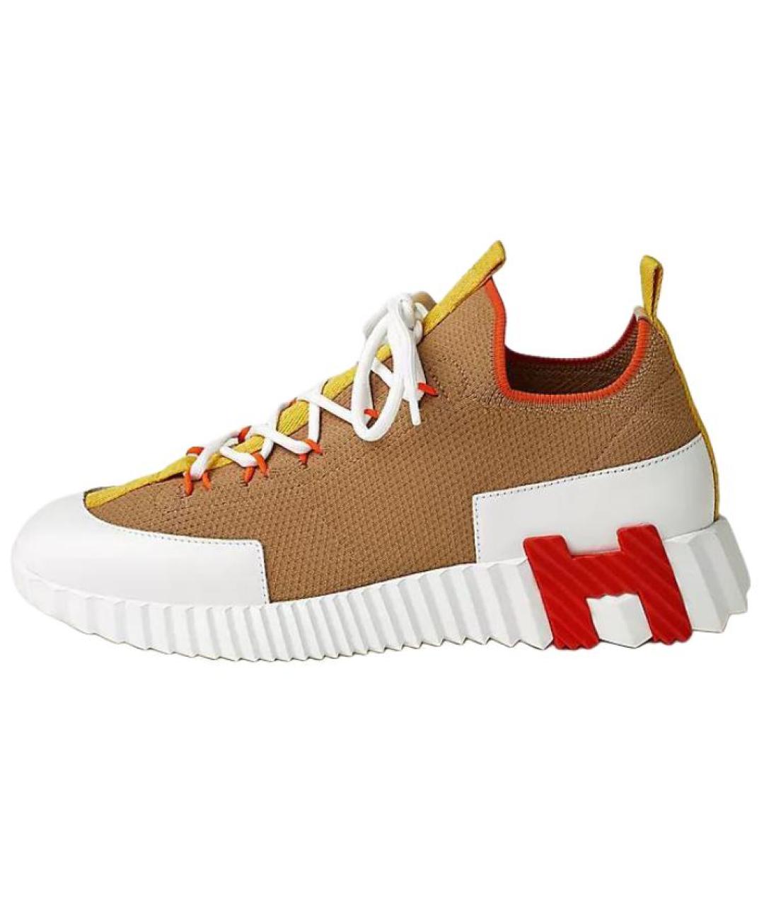 HERMES Коричневые кроссовки, фото 2