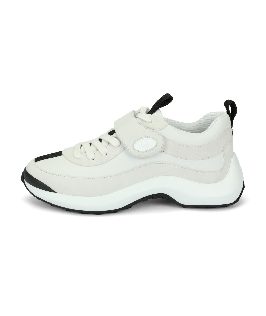 HERMES Белые кожаные кроссовки, фото 2