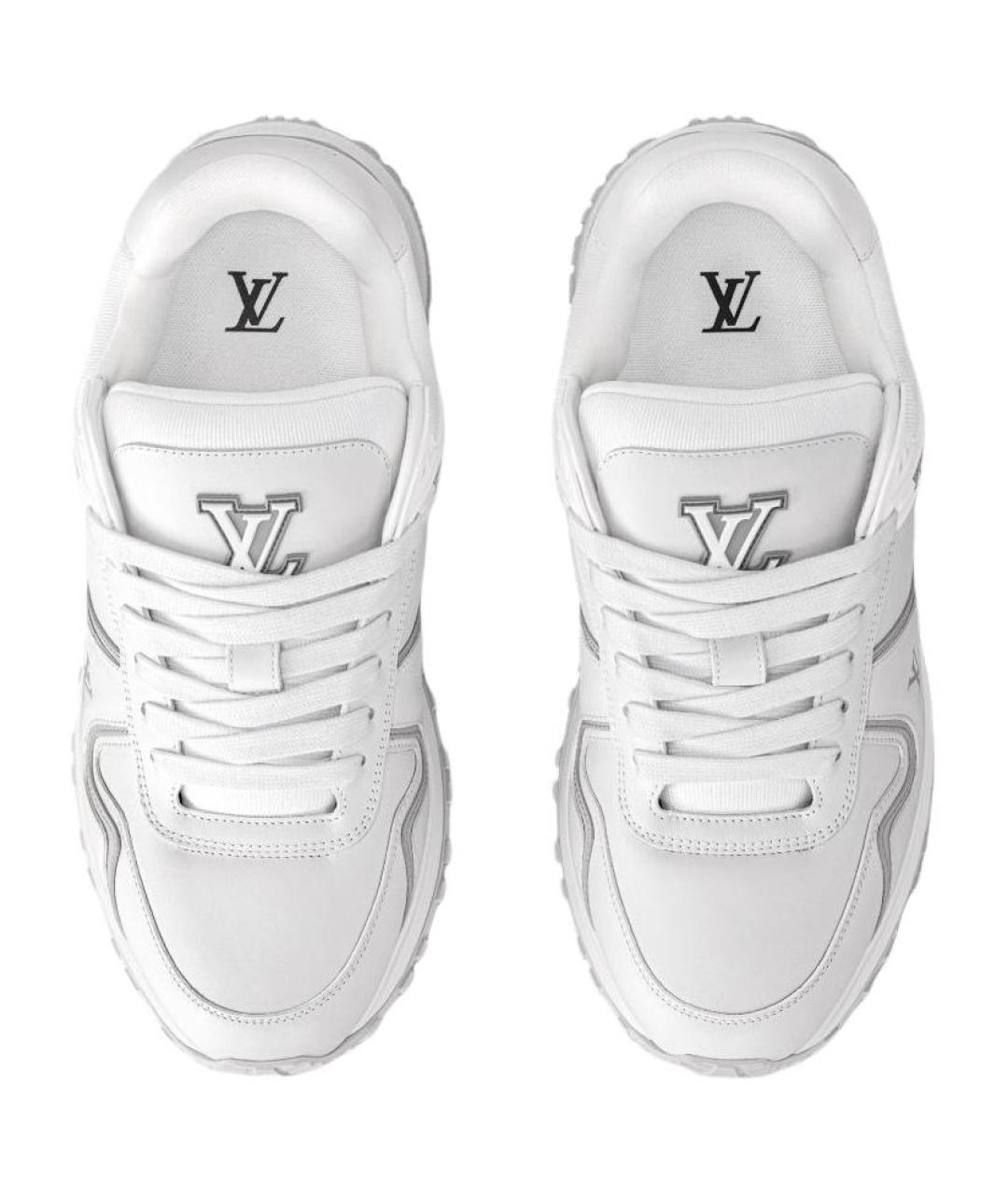 LOUIS VUITTON Белые кожаные низкие кроссовки / кеды, фото 3