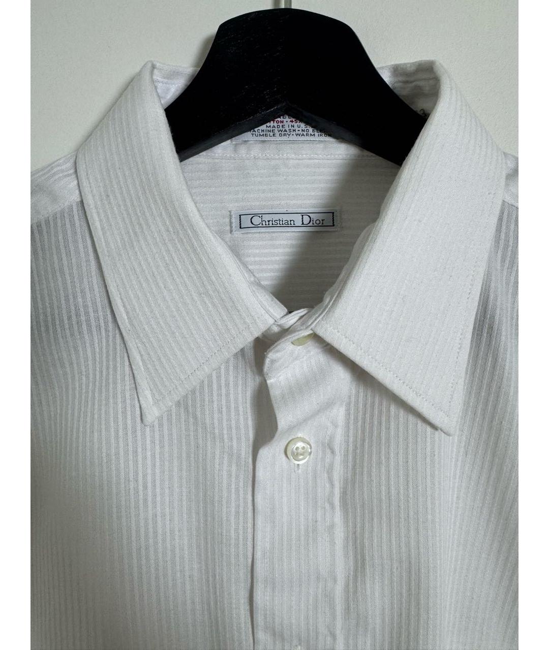CHRISTIAN DIOR Белая хлопко-полиэстеровая классическая рубашка, фото 3