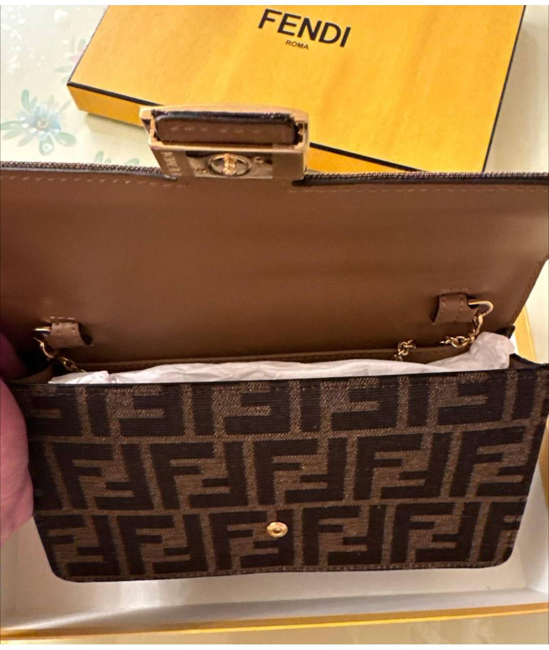 FENDI Коричневая сумка через плечо, фото 4