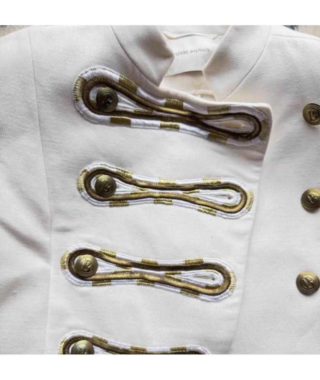 BALMAIN Белый хлопковый жакет/пиджак, фото 3