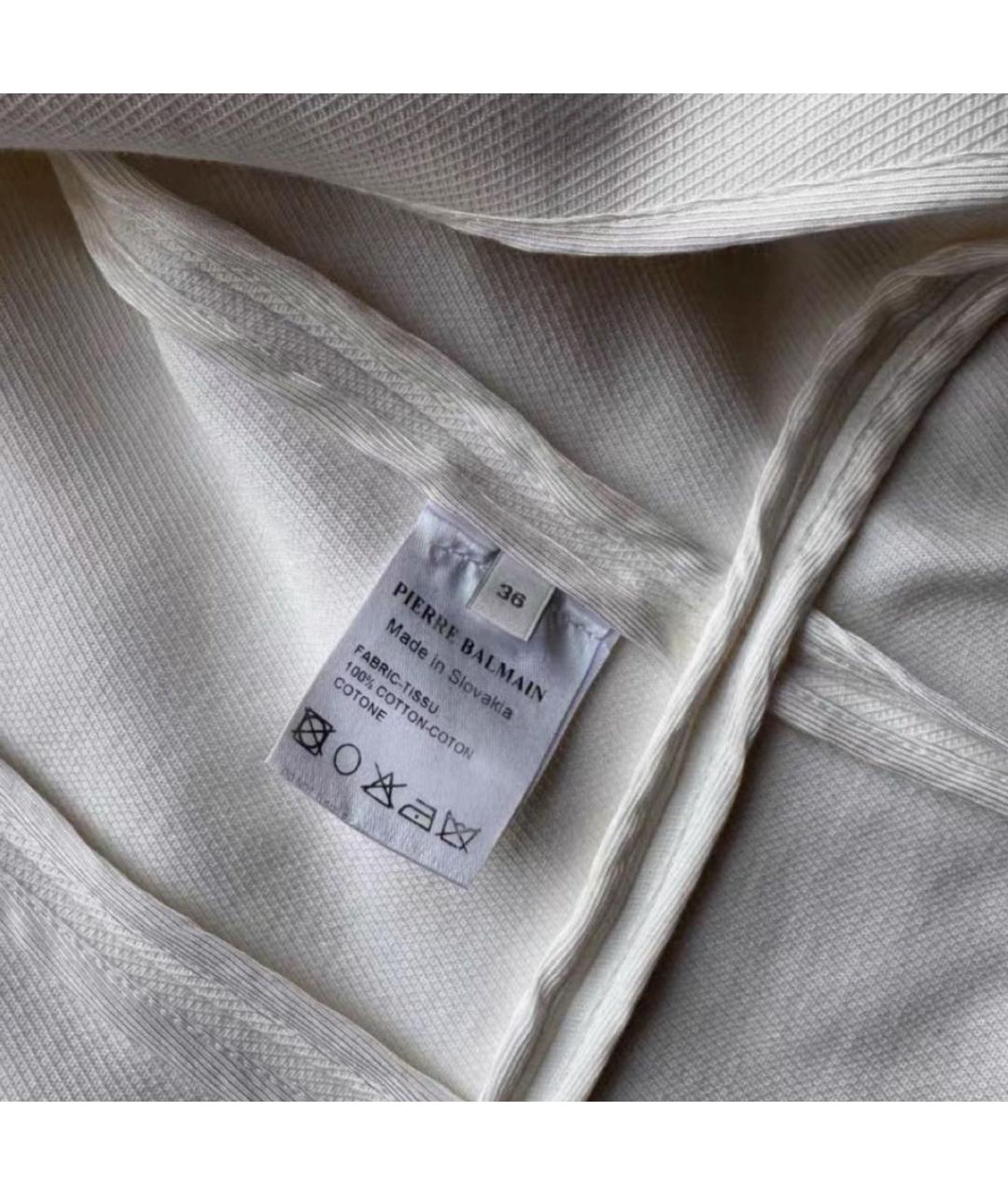 BALMAIN Белый хлопковый жакет/пиджак, фото 4