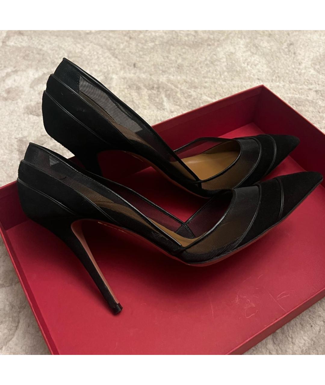 AQUAZZURA Черные бархатные туфли, фото 6