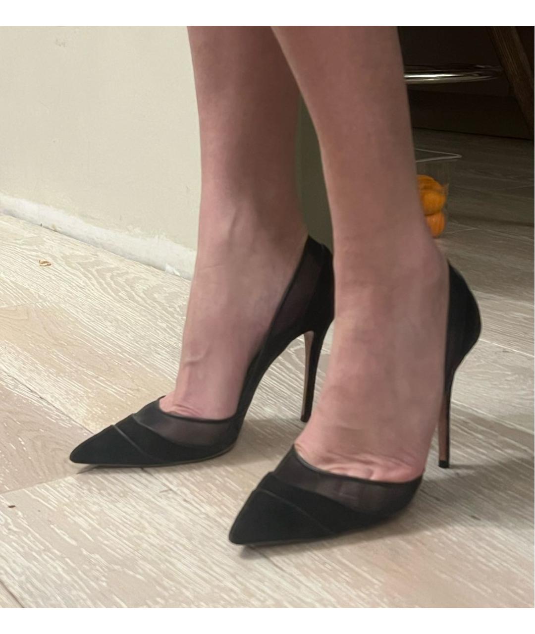 AQUAZZURA Черные бархатные туфли, фото 5