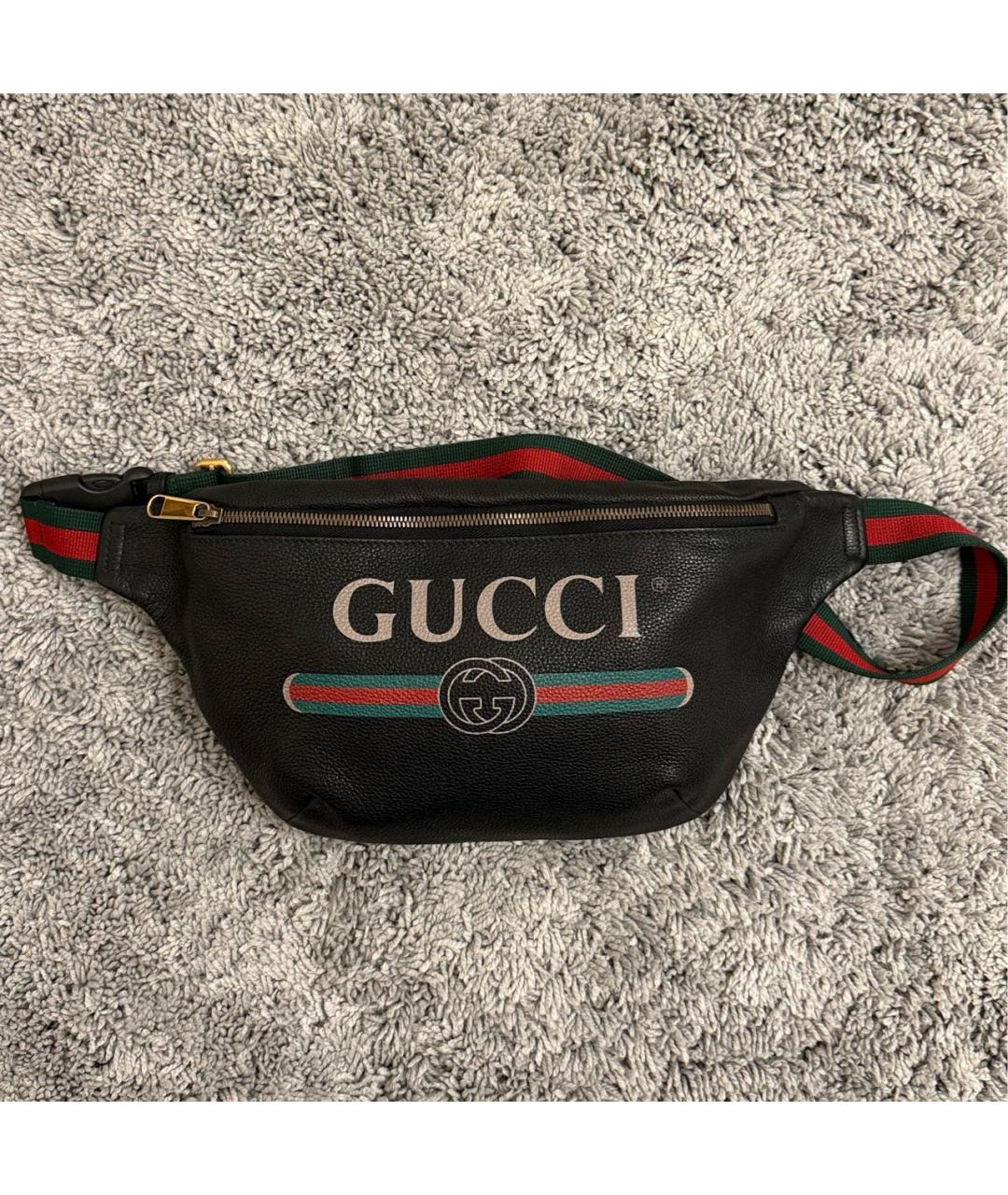 GUCCI Черная кожаная поясная сумка, фото 9