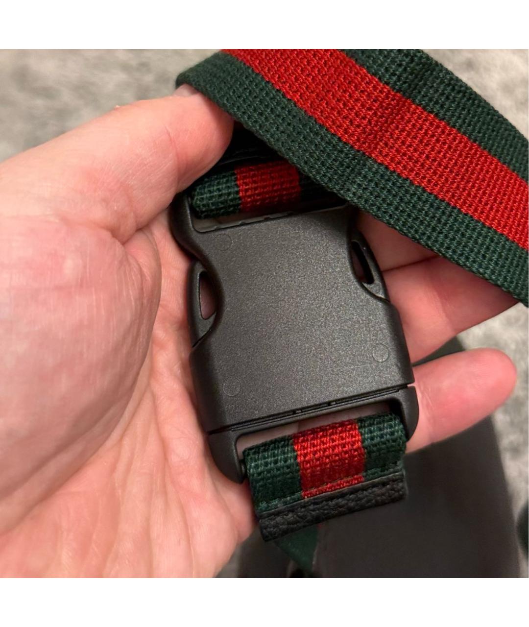 GUCCI Черная кожаная поясная сумка, фото 8