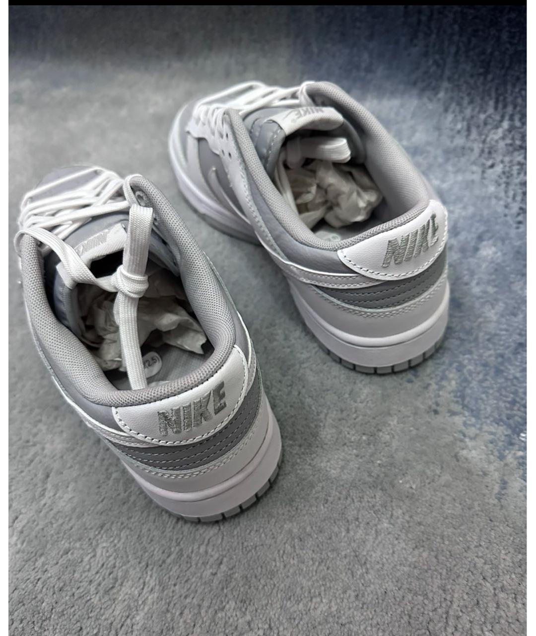 NIKE Серые кожаные низкие кроссовки / кеды, фото 7