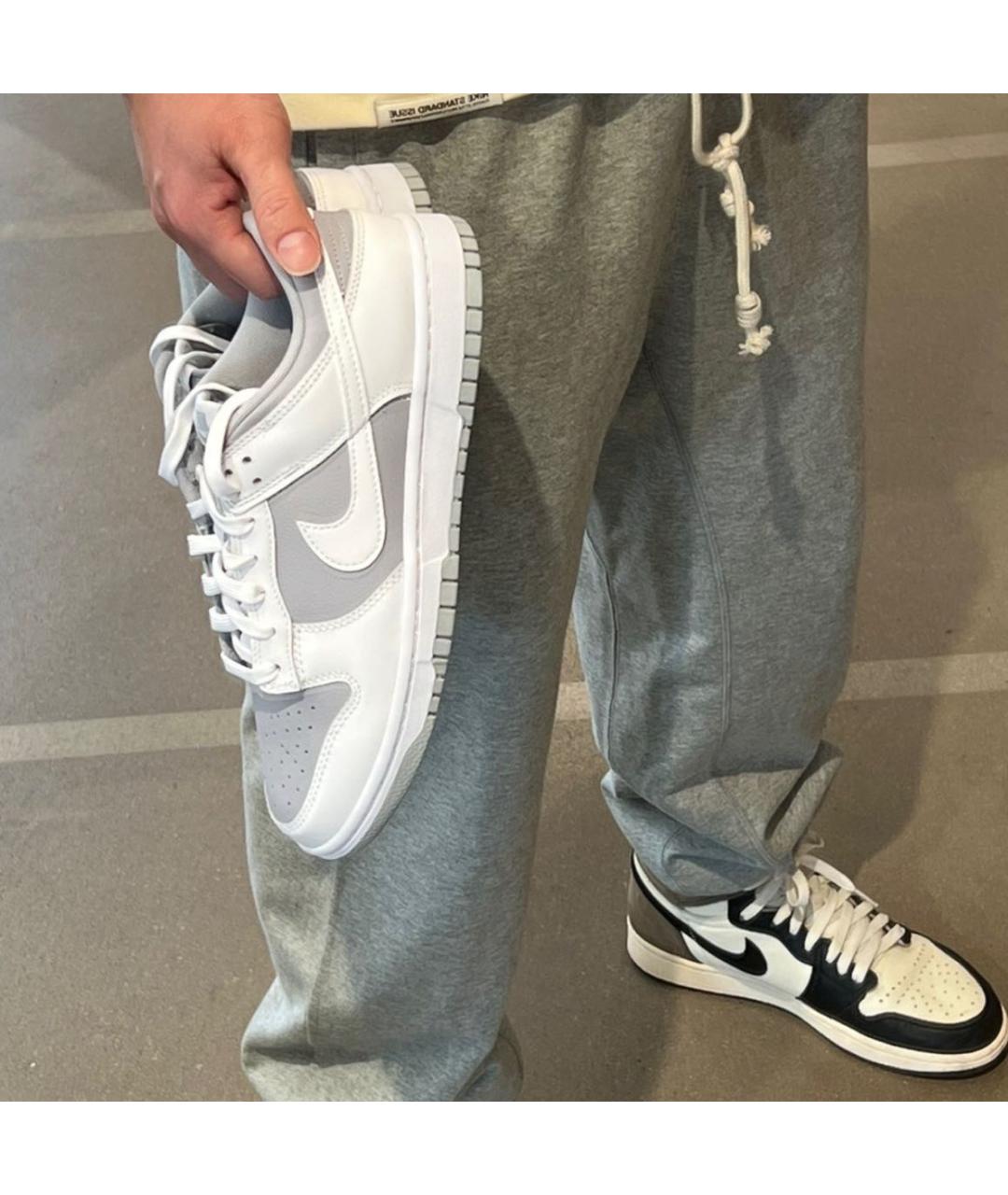 NIKE Серые кожаные низкие кроссовки / кеды, фото 6