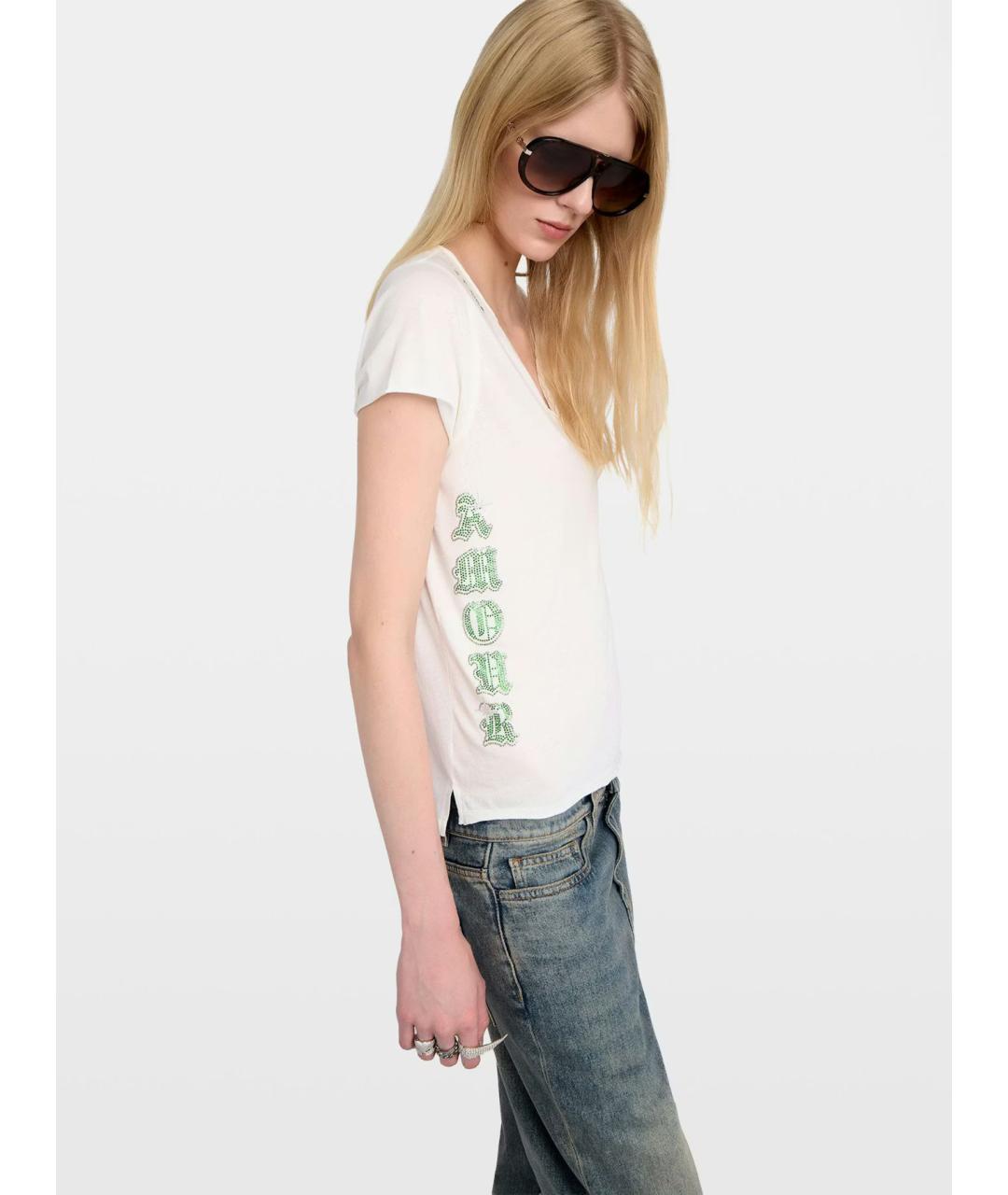 ZADIG & VOLTAIRE Белая хлопковая футболка, фото 4