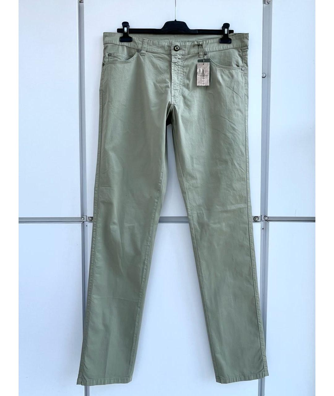 ERMENEGILDO ZEGNA XXX Хаки хлопковые брюки чинос, фото 9