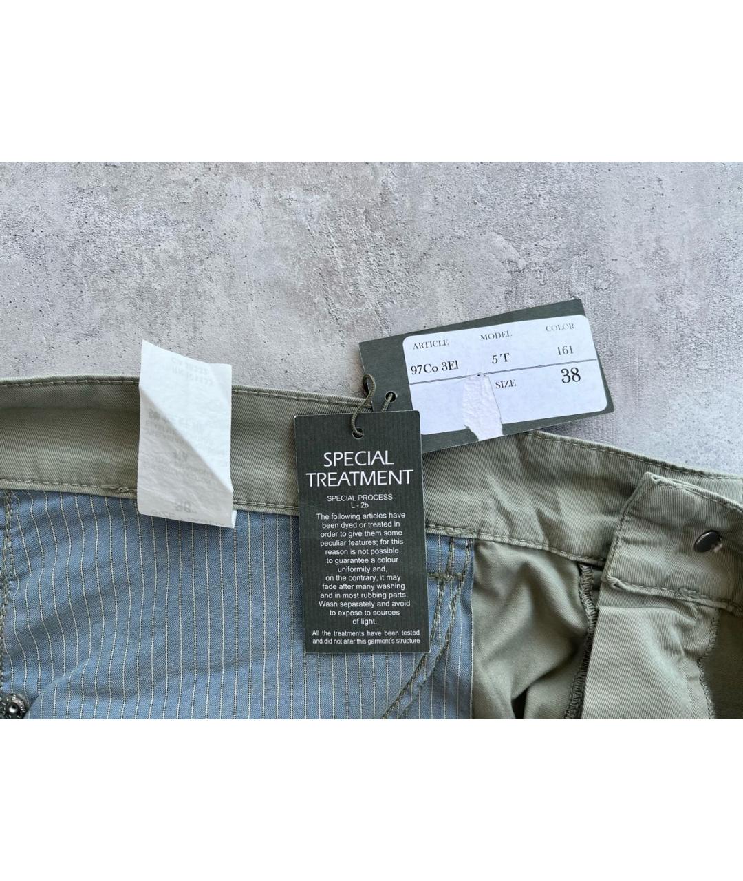 ERMENEGILDO ZEGNA XXX Хаки хлопковые брюки чинос, фото 5