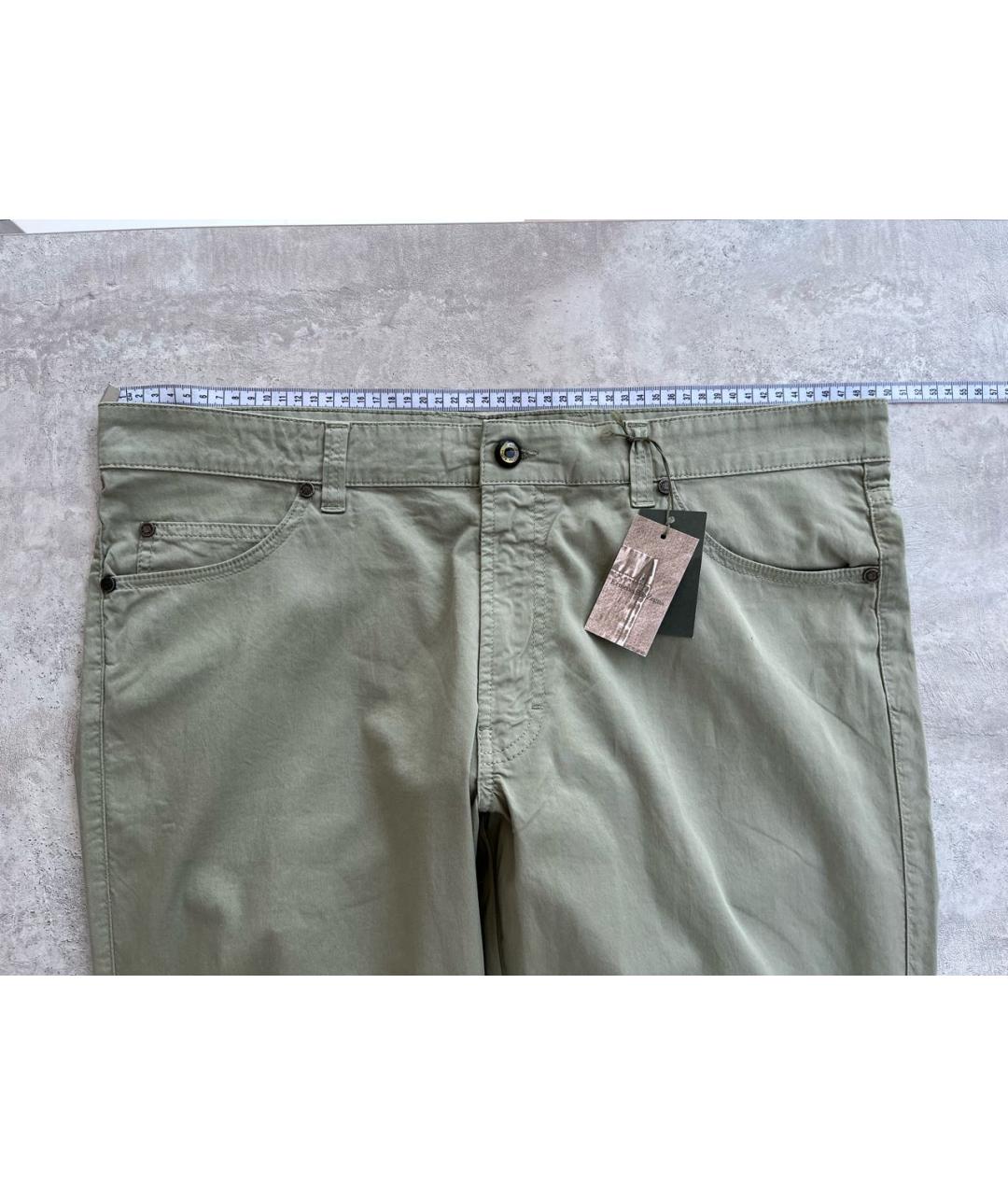 ERMENEGILDO ZEGNA XXX Хаки хлопковые брюки чинос, фото 7