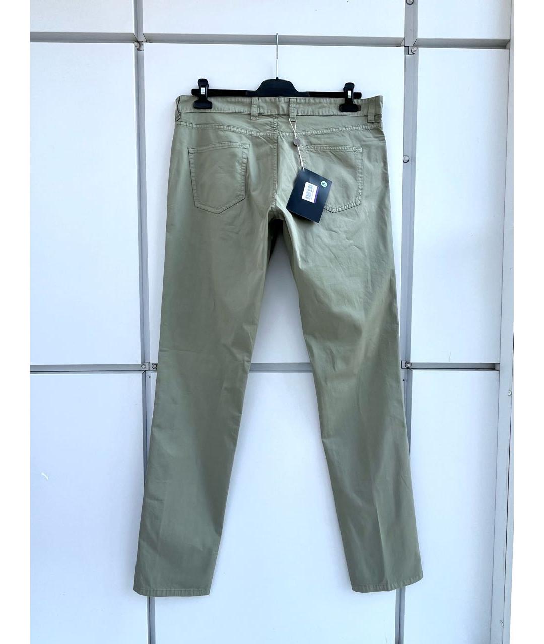 ERMENEGILDO ZEGNA XXX Хаки хлопковые брюки чинос, фото 2