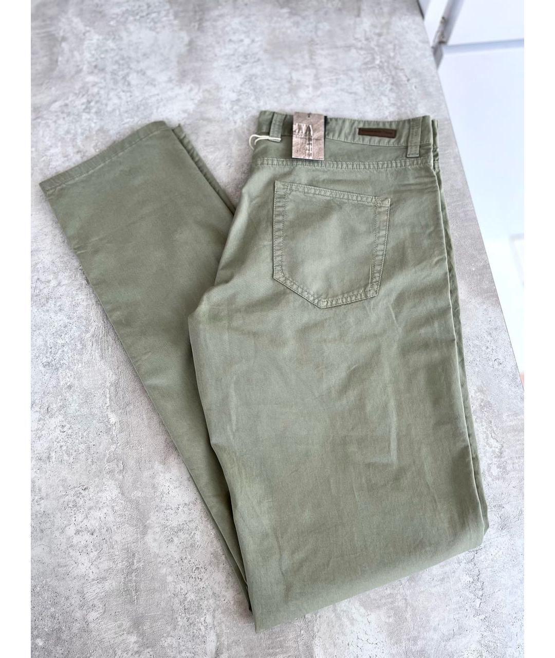 ERMENEGILDO ZEGNA XXX Хаки хлопковые брюки чинос, фото 3