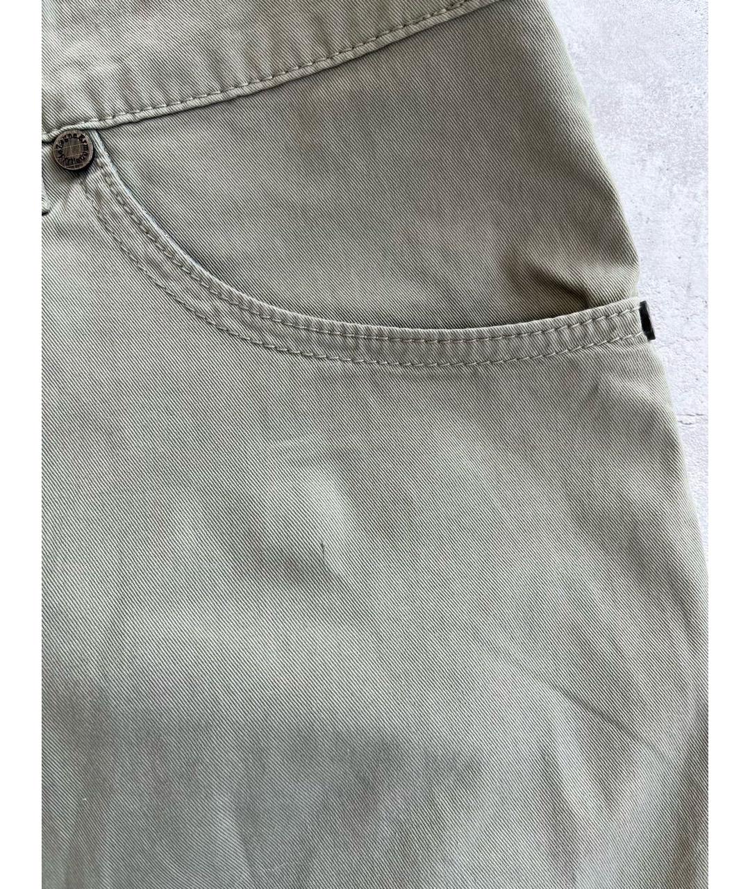 ERMENEGILDO ZEGNA XXX Хаки хлопковые брюки чинос, фото 8