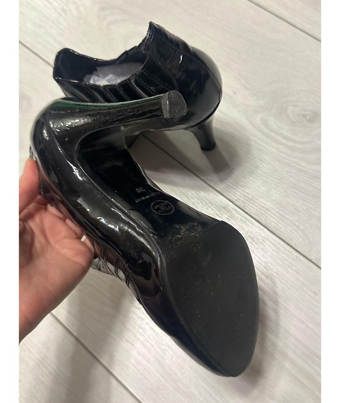 CHANEL Черные кожаные ботильоны, фото 4