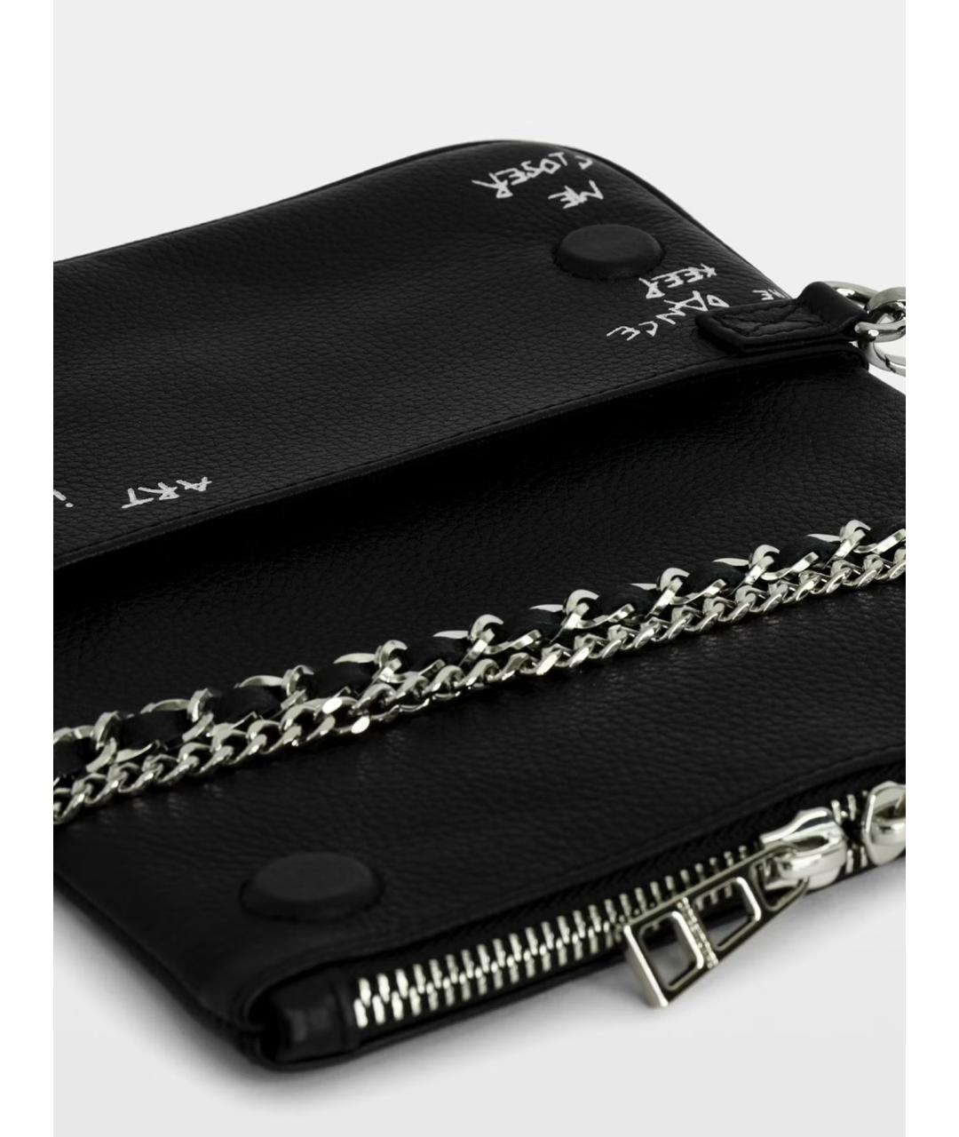 ZADIG & VOLTAIRE Черная кожаная сумка через плечо, фото 4