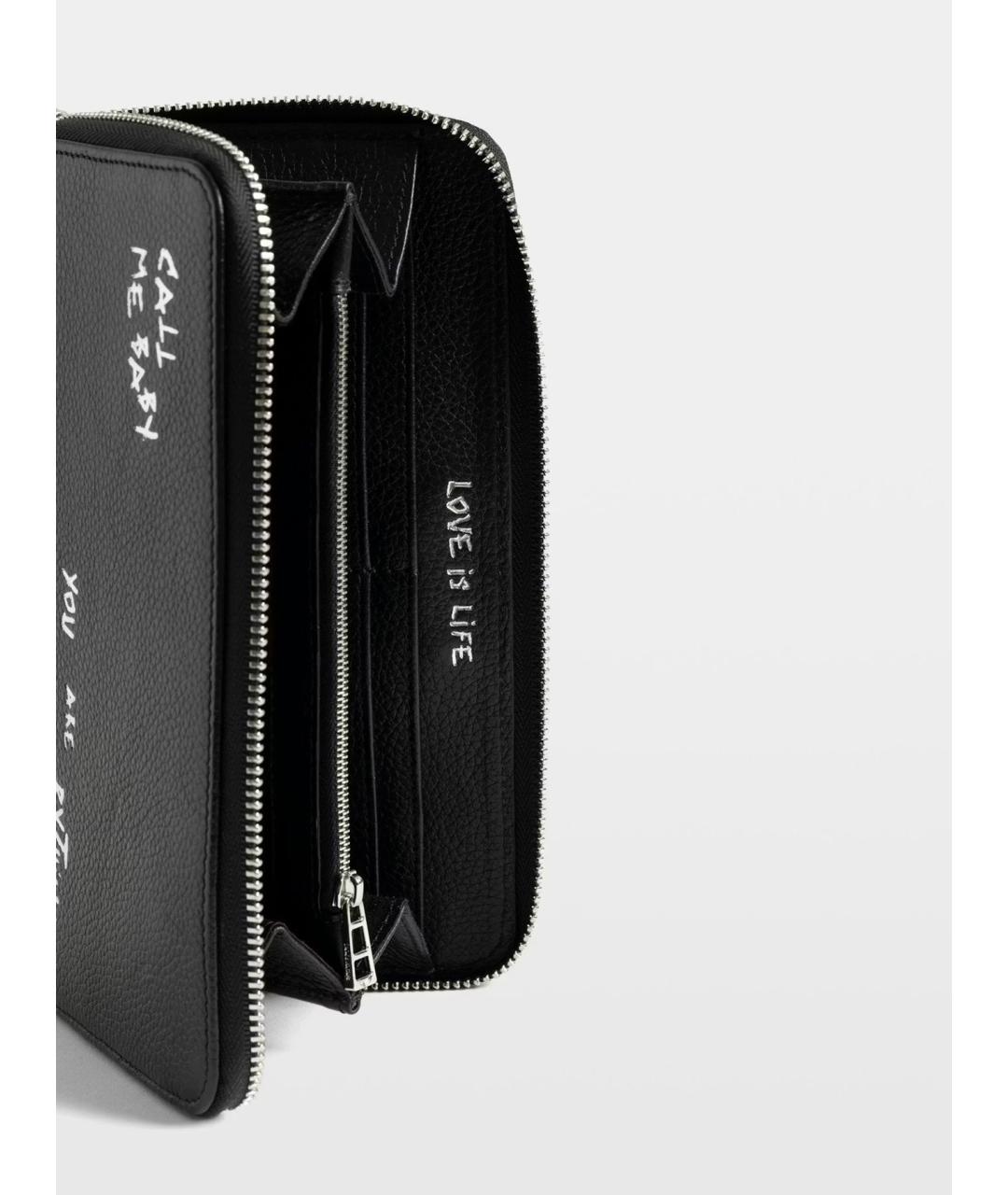 ZADIG & VOLTAIRE Черный кожаный кошелек, фото 4