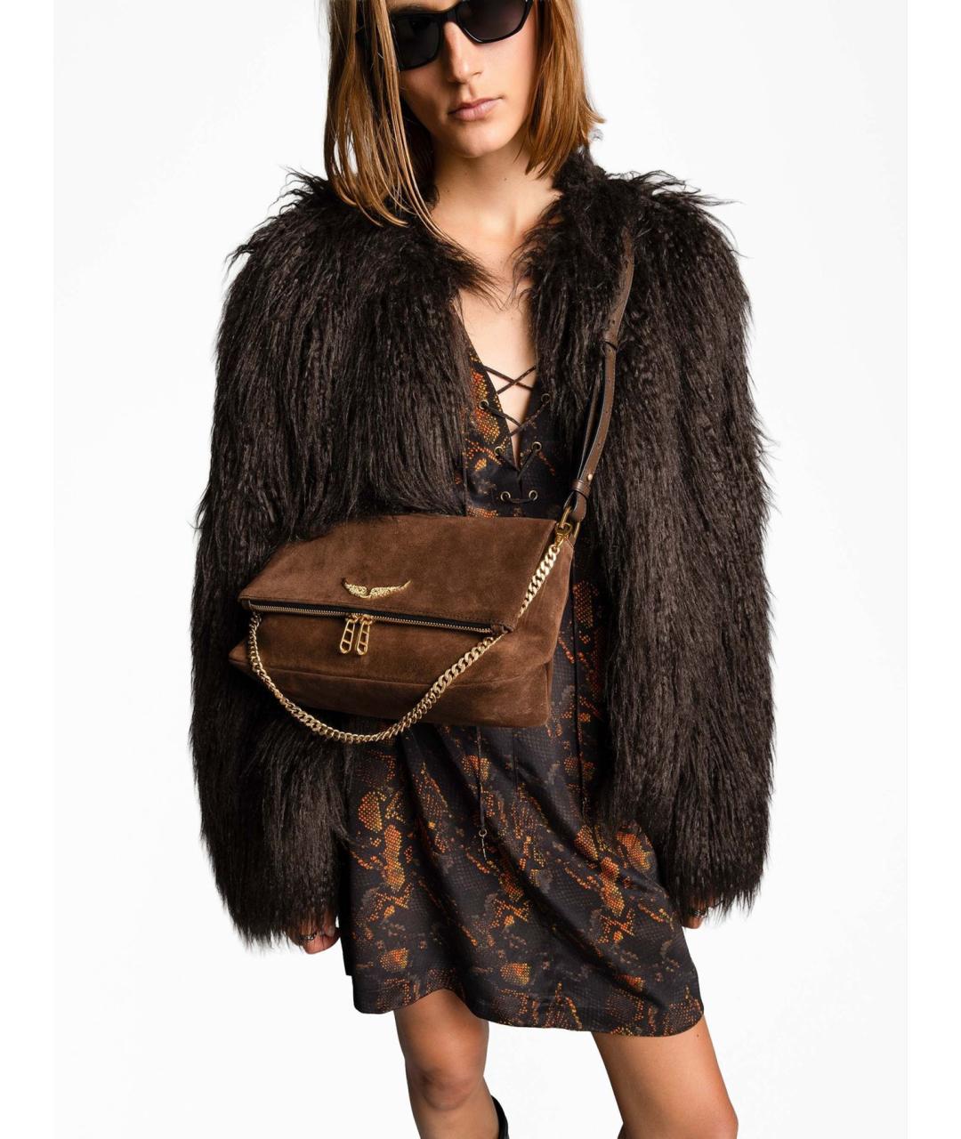 ZADIG & VOLTAIRE Коричневая кожаная сумка через плечо, фото 2