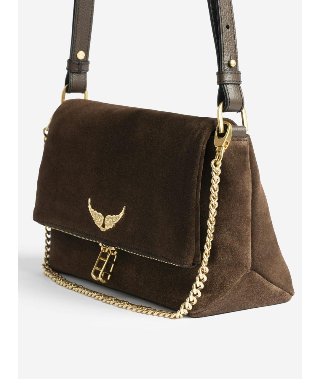ZADIG & VOLTAIRE Коричневая кожаная сумка через плечо, фото 3