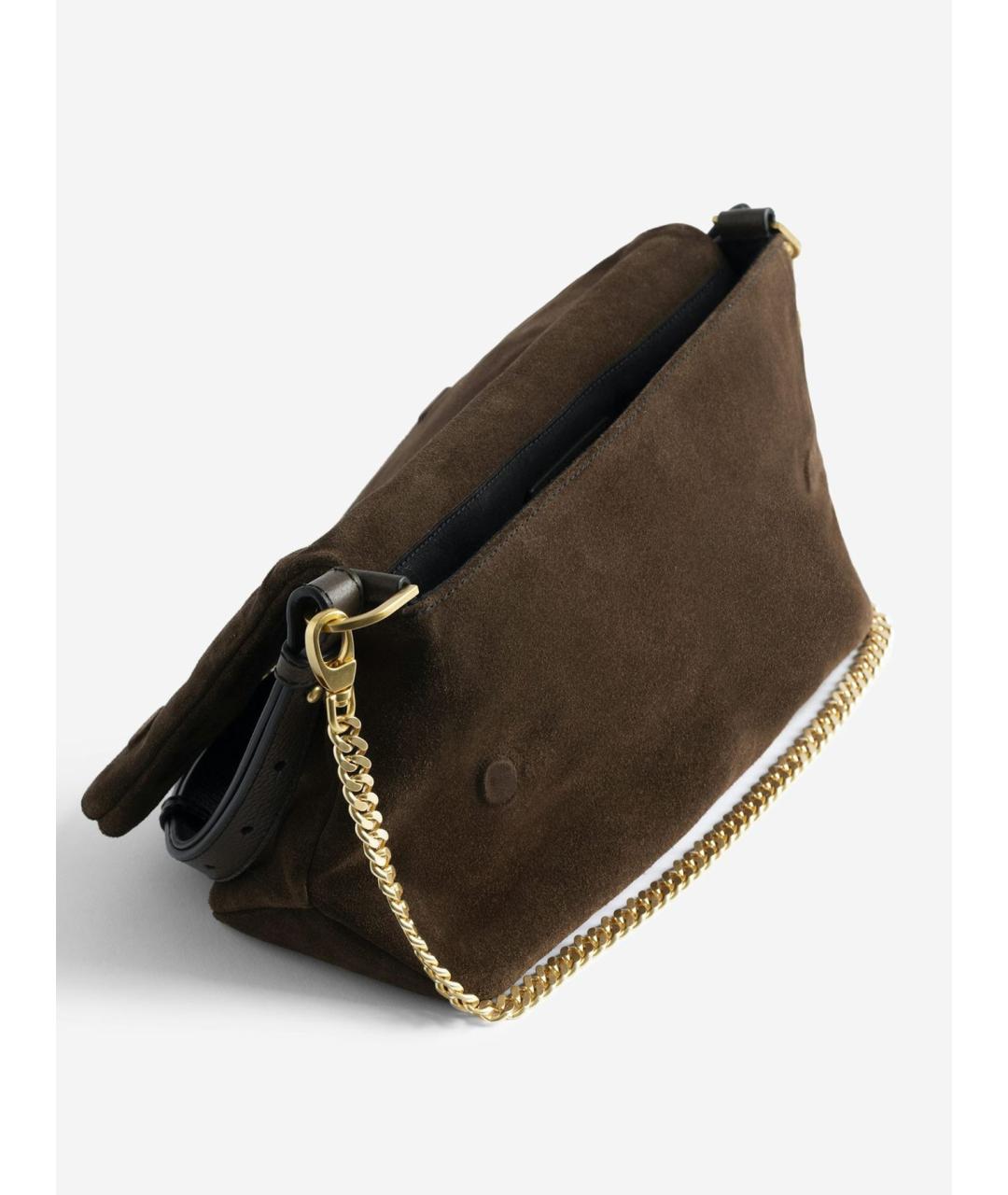 ZADIG & VOLTAIRE Коричневая кожаная сумка через плечо, фото 4