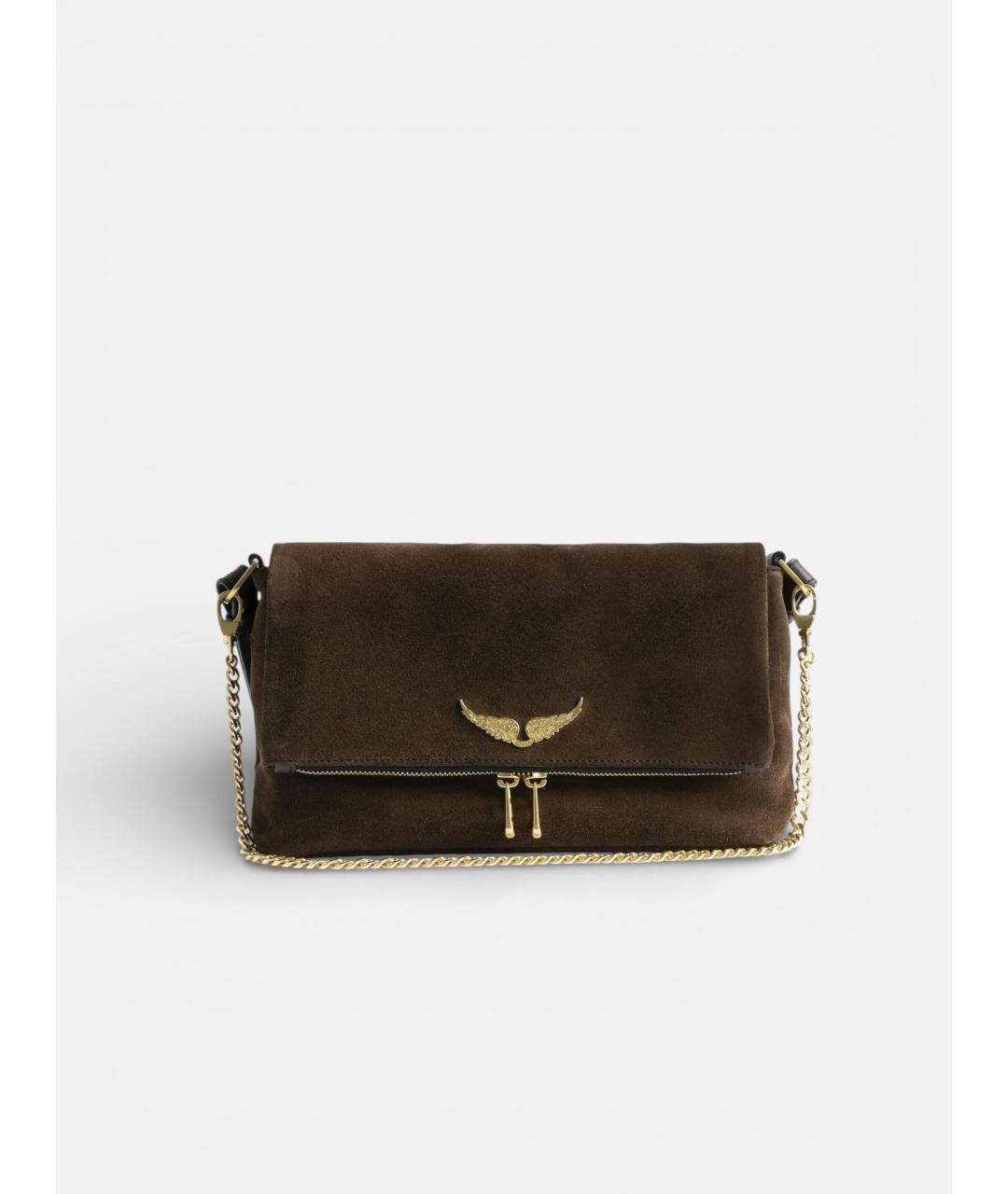 ZADIG & VOLTAIRE Коричневая кожаная сумка через плечо, фото 6