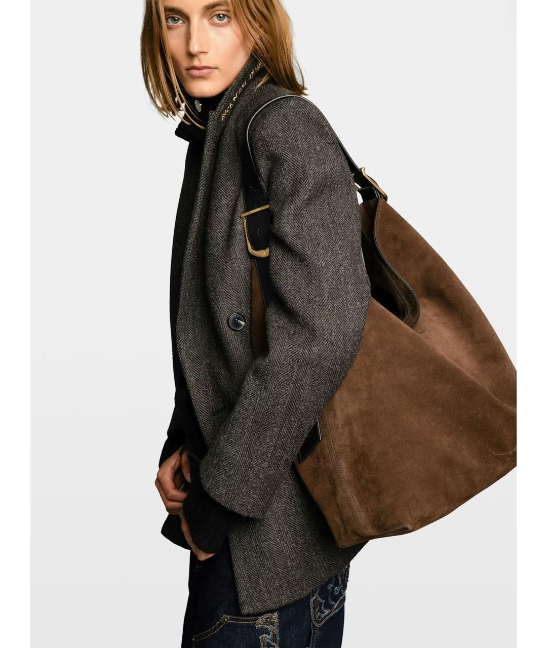 ZADIG & VOLTAIRE Коричневая кожаная сумка через плечо, фото 3