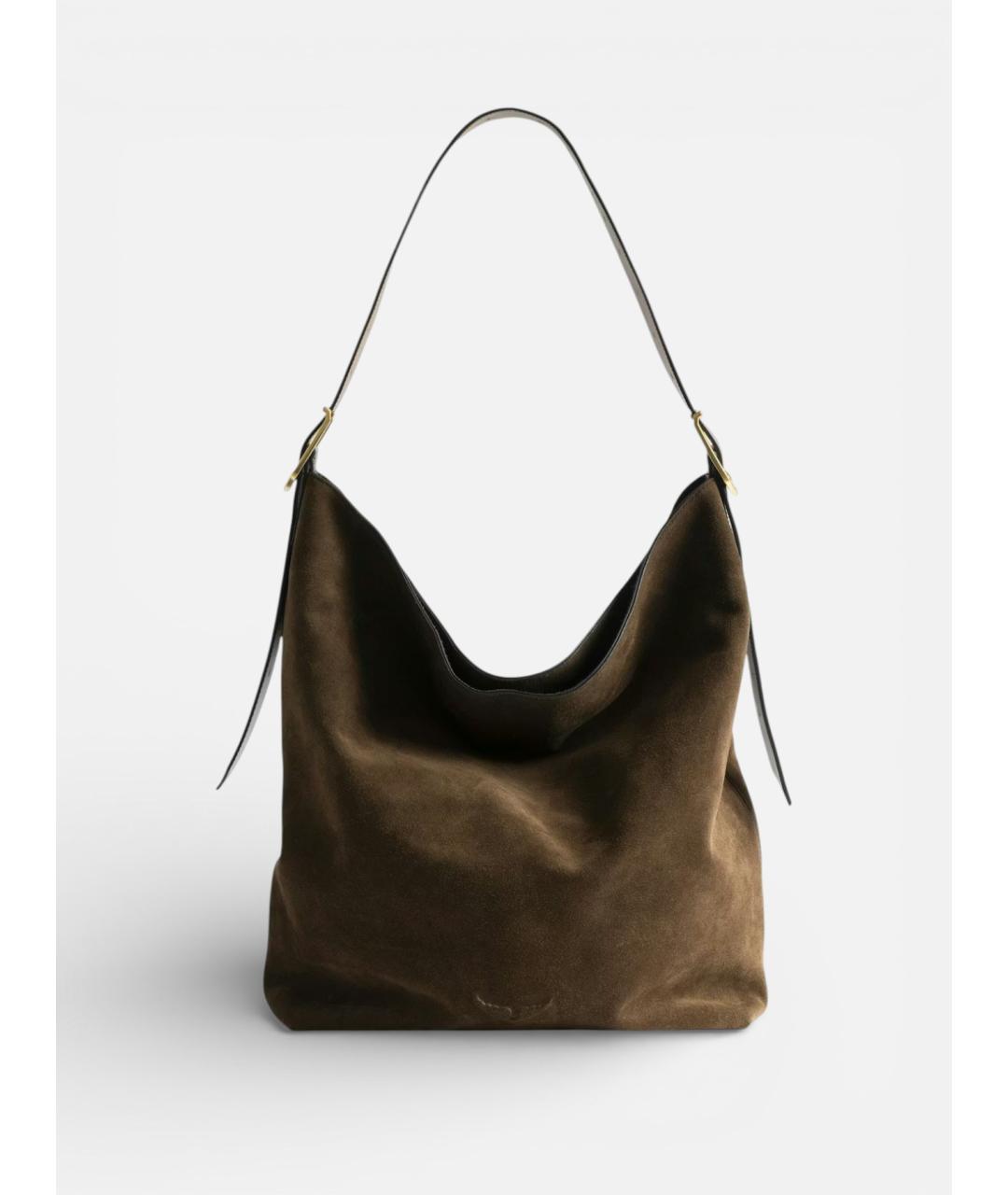 ZADIG & VOLTAIRE Коричневая кожаная сумка через плечо, фото 7