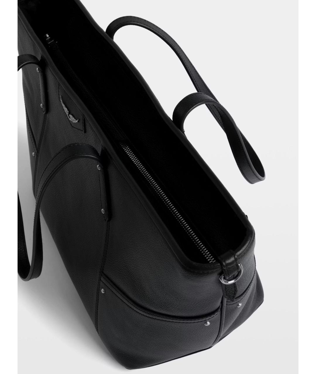 ZADIG & VOLTAIRE Черная кожаная сумка тоут, фото 6