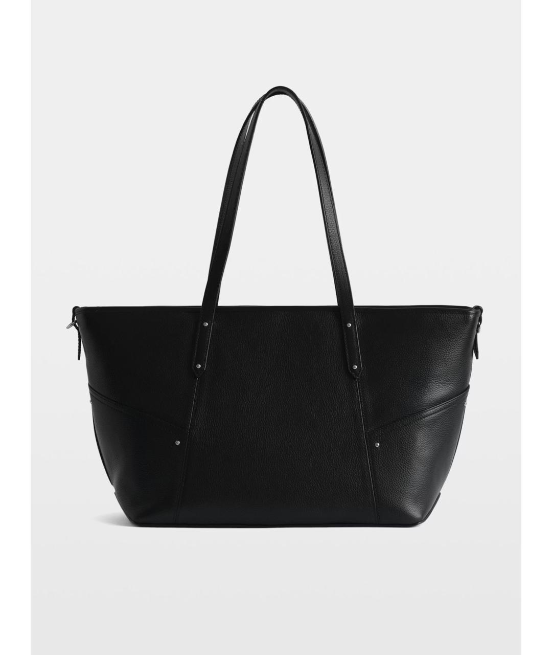 ZADIG & VOLTAIRE Черная кожаная сумка тоут, фото 3