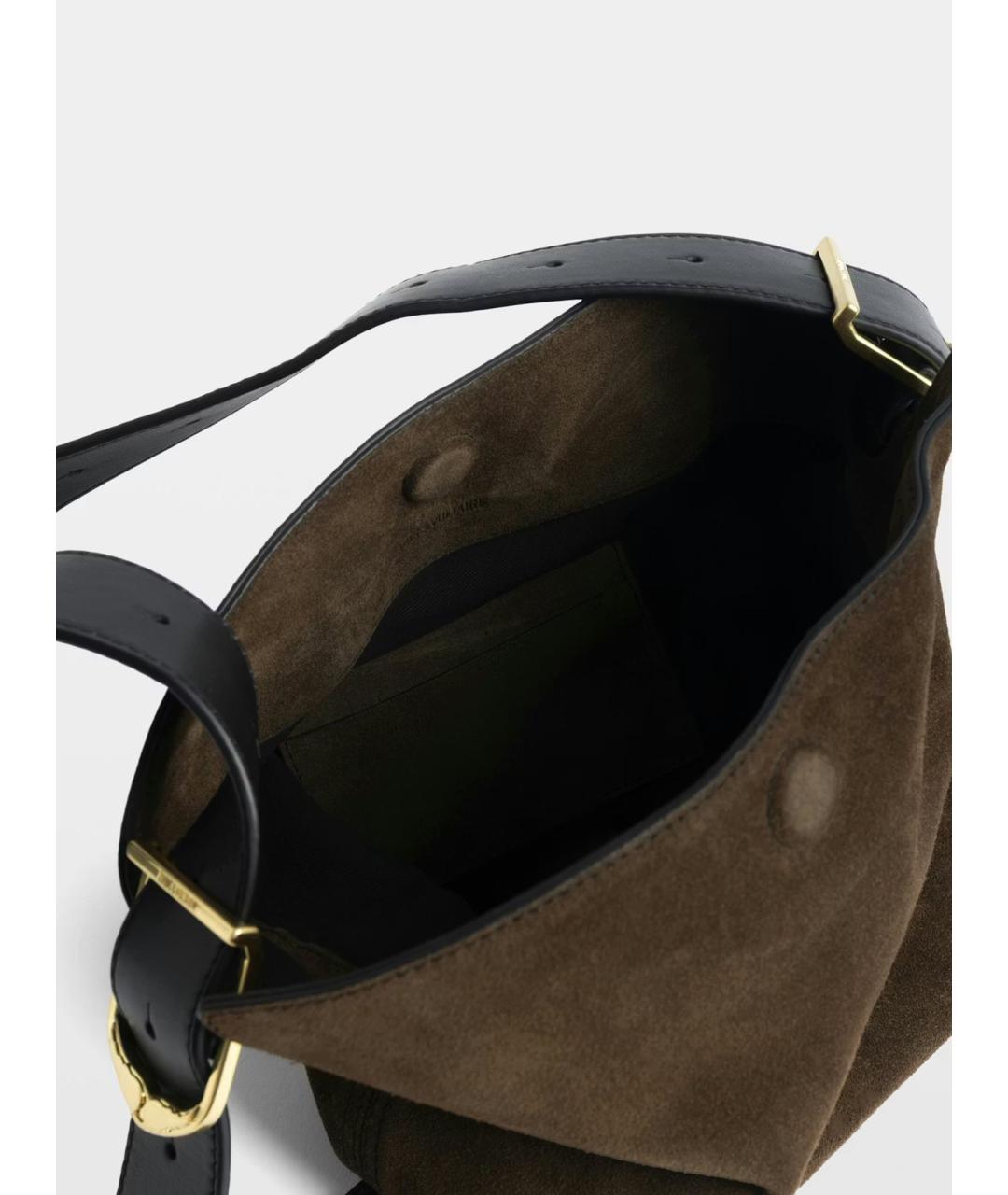 ZADIG & VOLTAIRE Коричневая кожаная сумка через плечо, фото 6