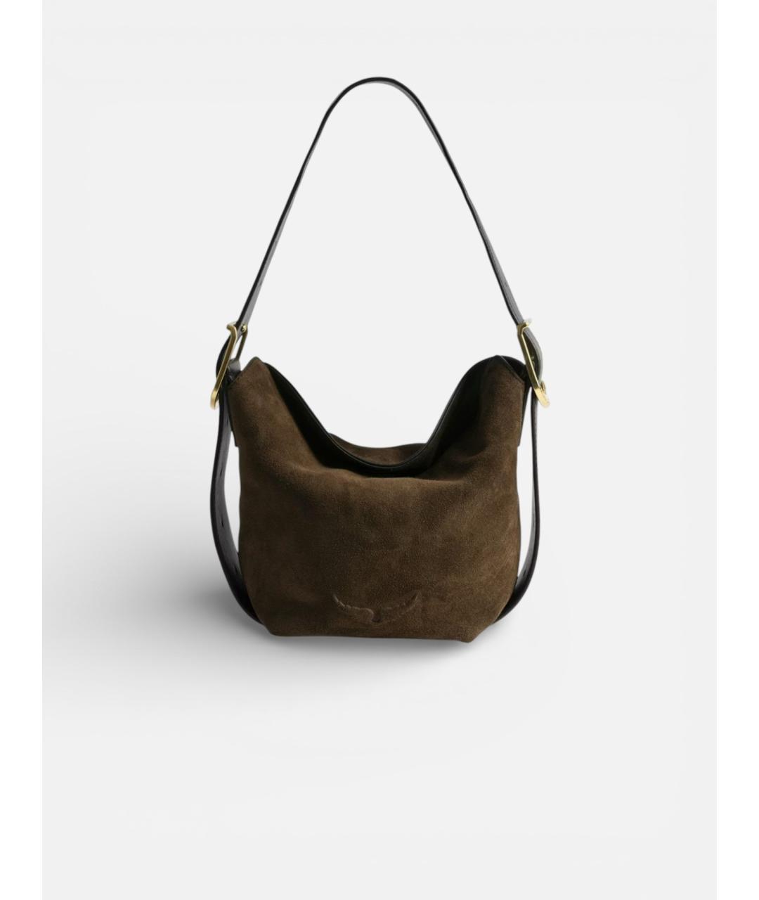 ZADIG & VOLTAIRE Коричневая кожаная сумка через плечо, фото 7