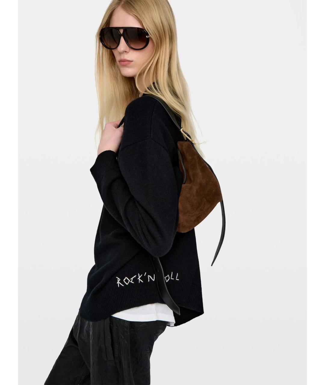 ZADIG & VOLTAIRE Коричневая кожаная сумка через плечо, фото 3