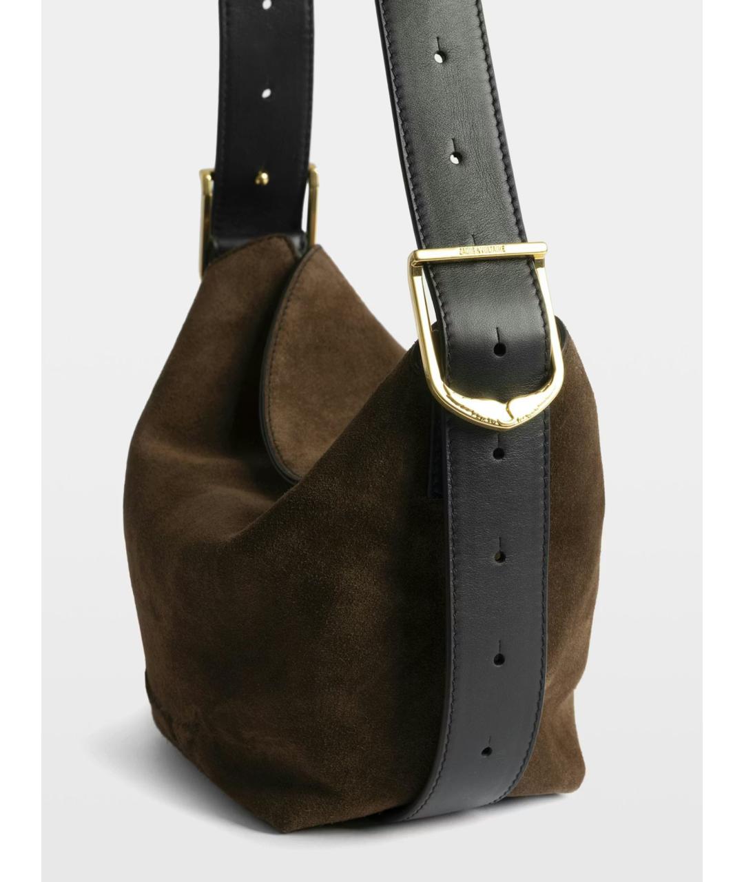 ZADIG & VOLTAIRE Коричневая кожаная сумка через плечо, фото 5