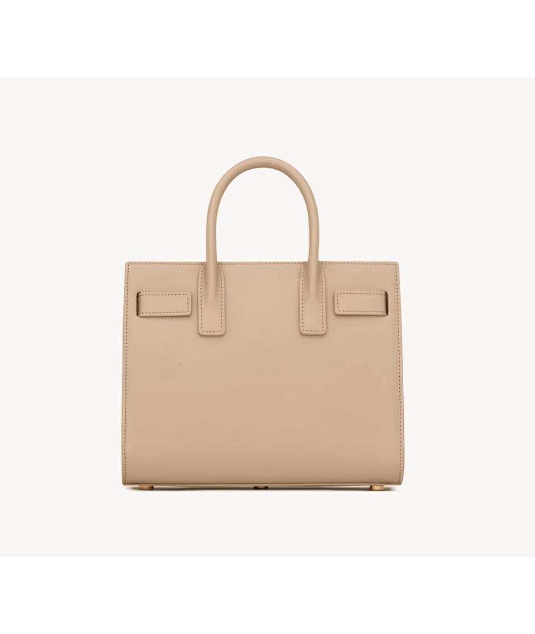 SAINT LAURENT Бежевая кожаная сумка тоут, фото 2