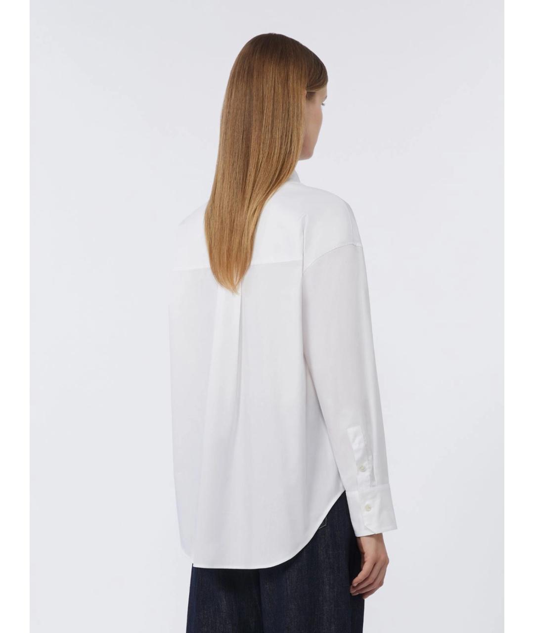 'S MAX MARA Белая хлопковая рубашка, фото 4