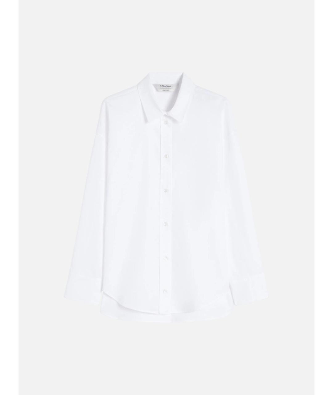 'S MAX MARA Белая хлопковая рубашка, фото 5