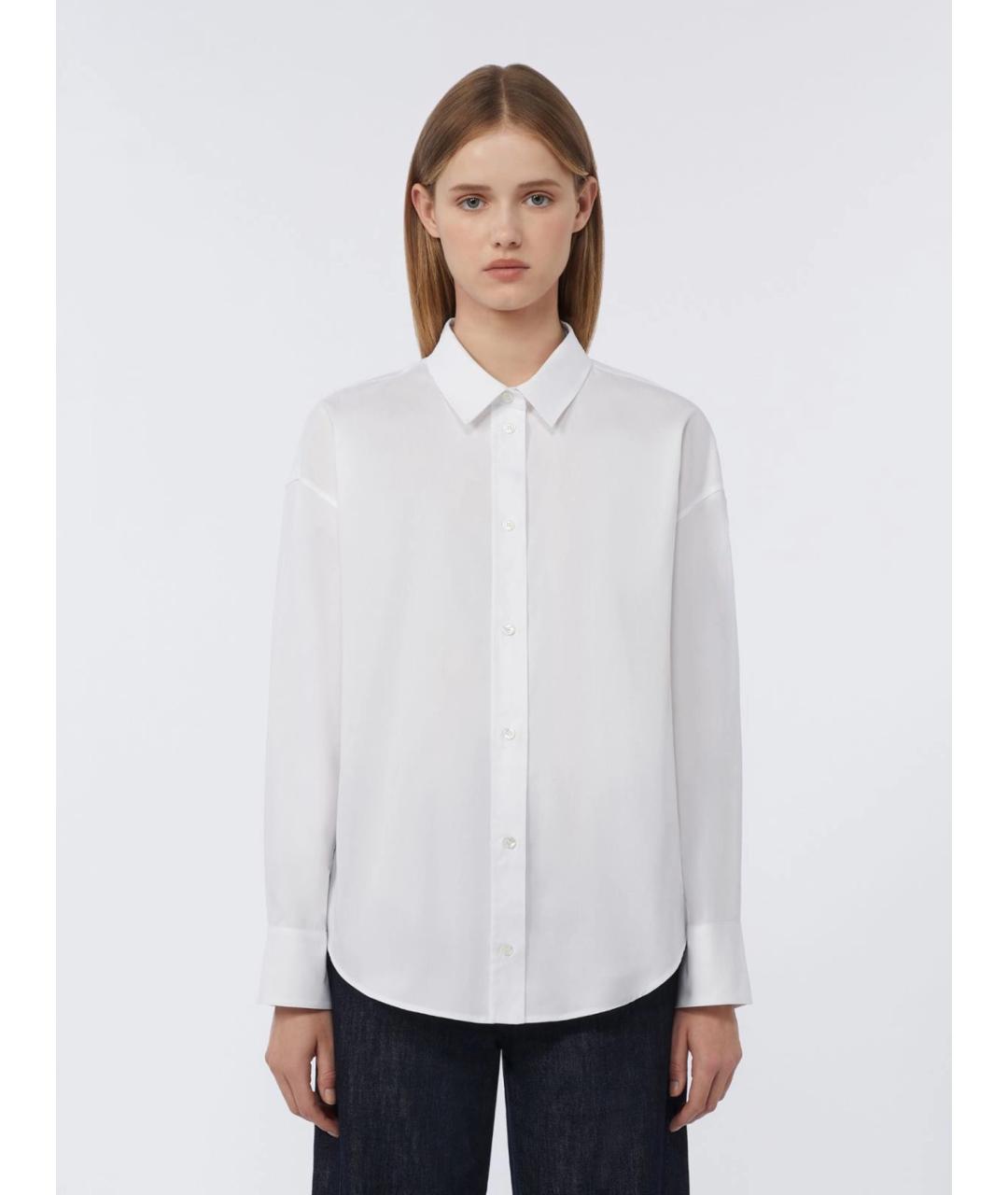 'S MAX MARA Белая хлопковая рубашка, фото 3