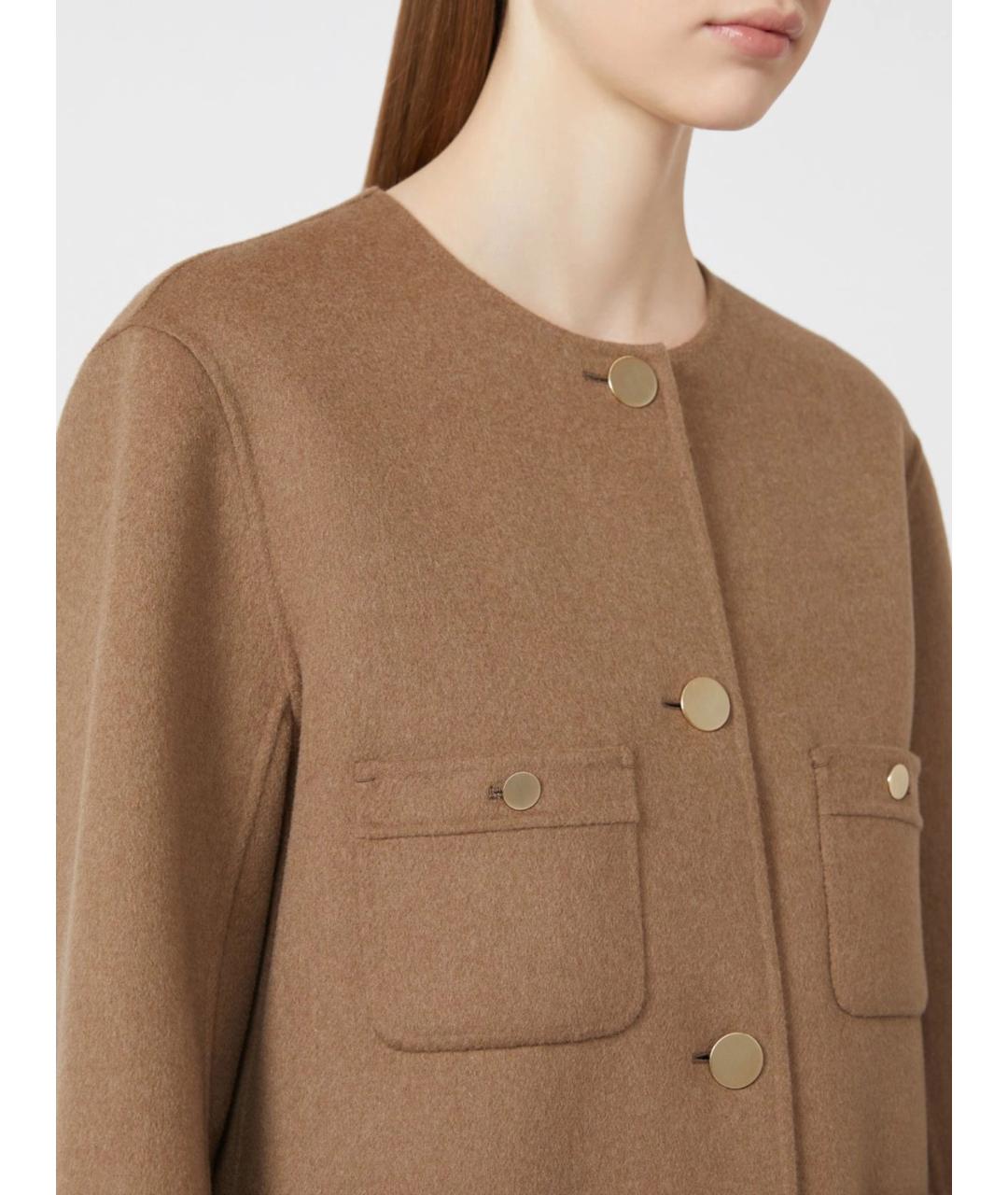 'S MAX MARA Коричневое шерстяное пальто, фото 5