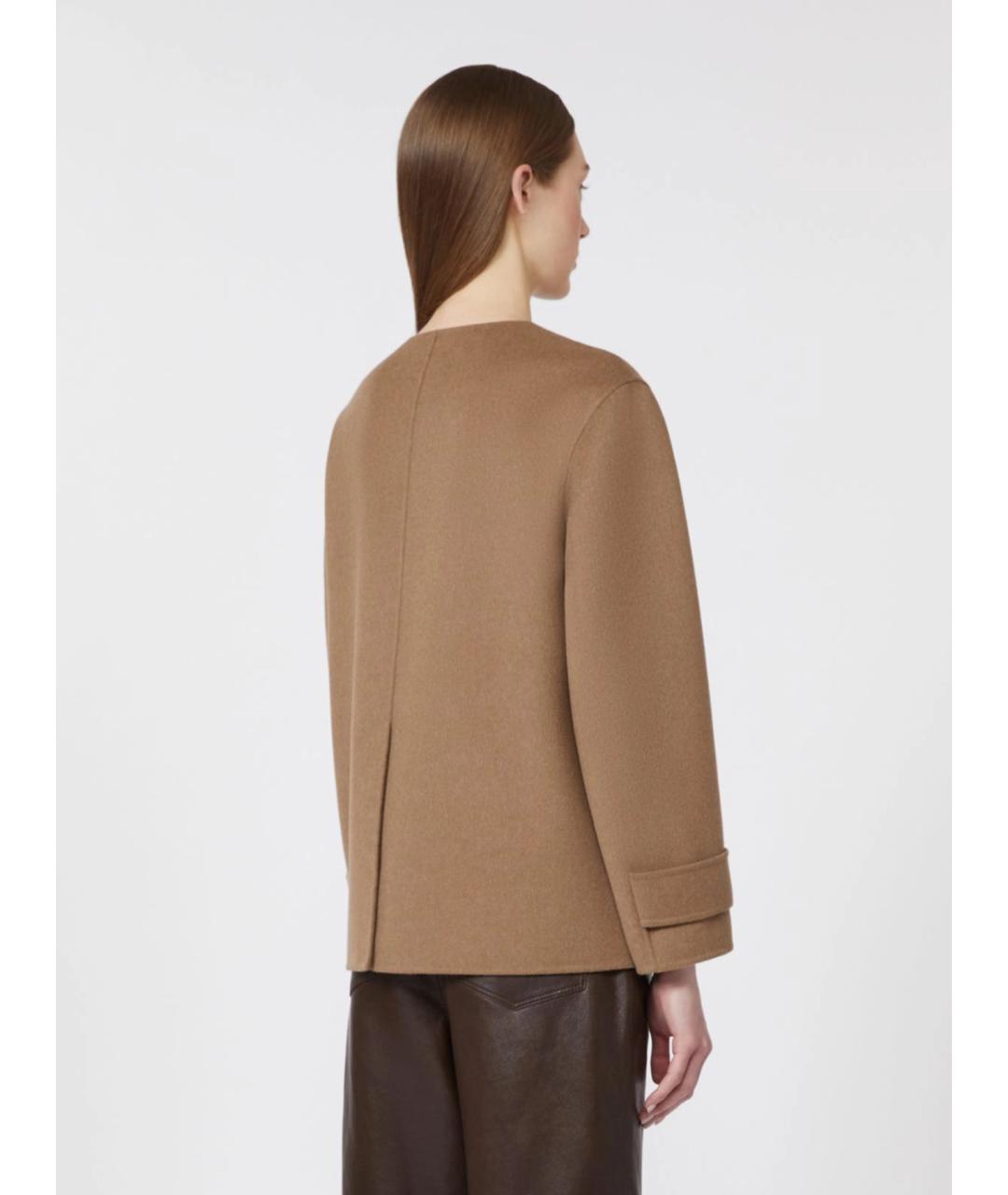 'S MAX MARA Коричневое шерстяное пальто, фото 4