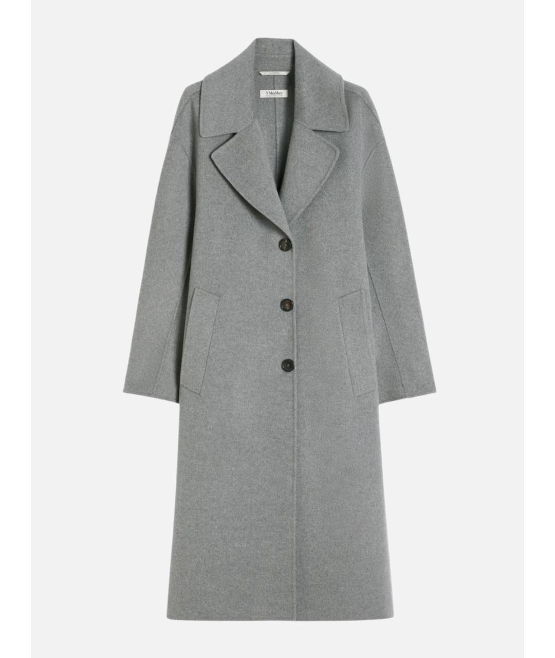 'S MAX MARA Серое шерстяное пальто, фото 6