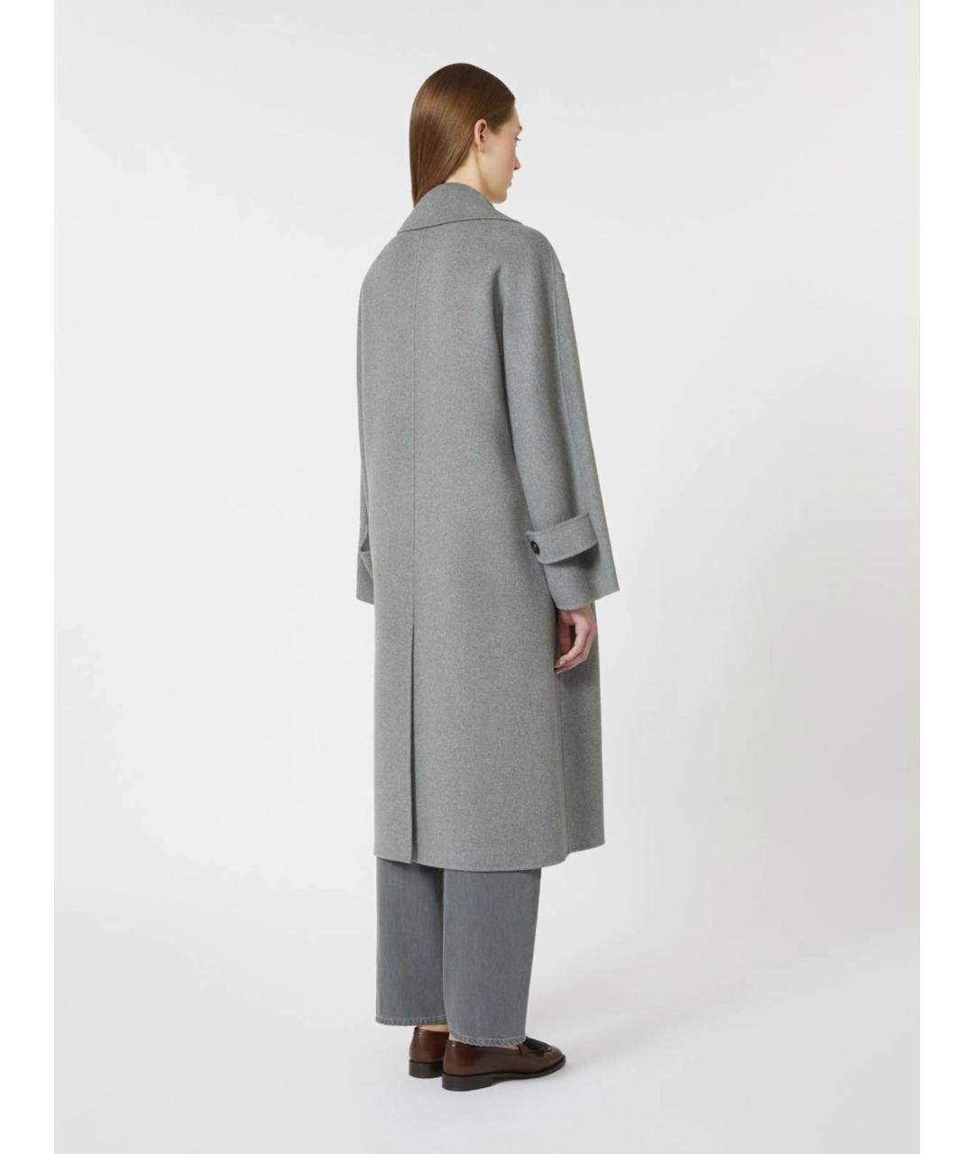 'S MAX MARA Серое шерстяное пальто, фото 4