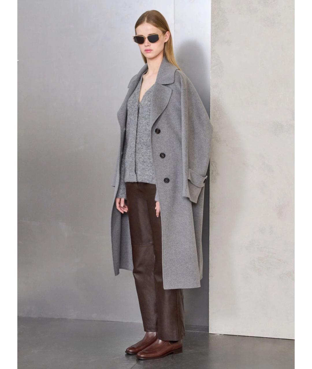 'S MAX MARA Серое шерстяное пальто, фото 5